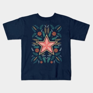 Folk Art Christmas Star Kids T-Shirt